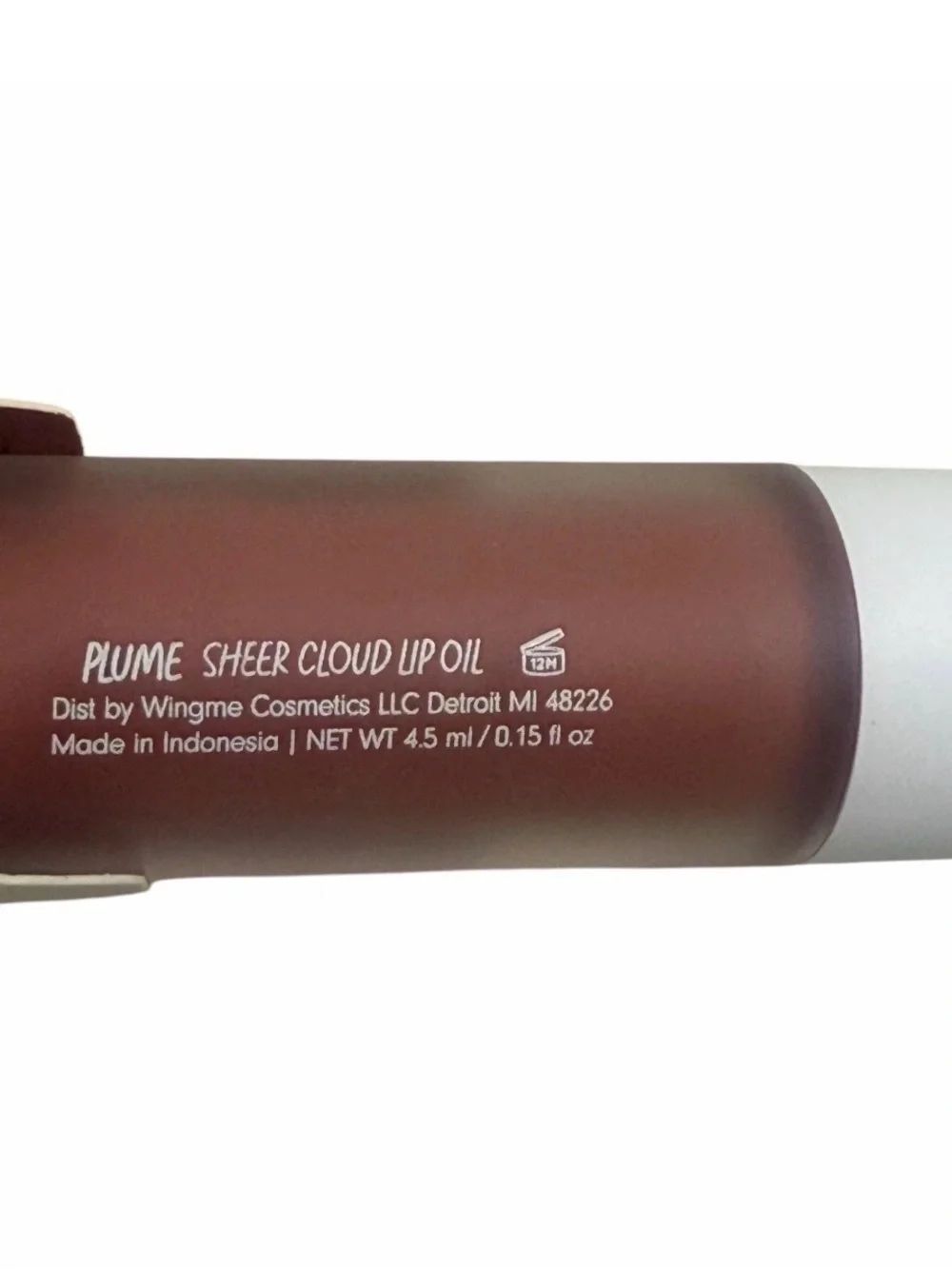 WINGME Cosmetics Sheer Cloud Lip Oil PLUME 4.5ml Full Size NEW IN BOX
